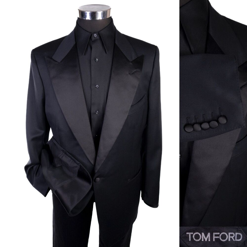 TOM FORD Windsor Tuxedo Jacket Approx Sz 44S 85% Wool Mohair Peak Lapel